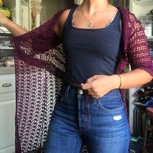 Vintage Crochet/Knit tie top